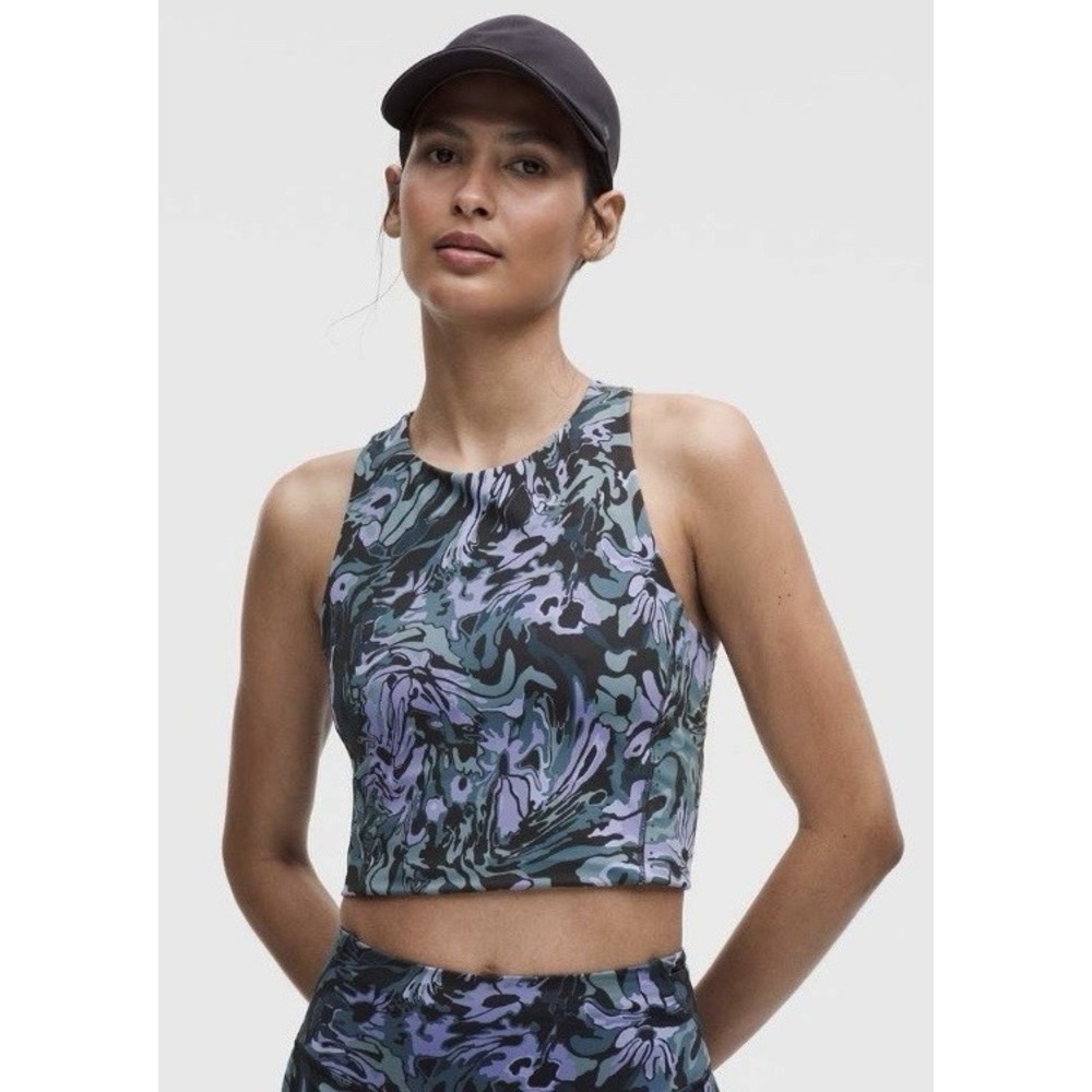 NWT Lululemon Swift Speed Cropped Tank Flower Meld Multi Size 2 W1FMFS